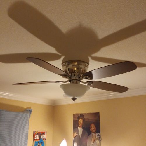 Had ceiling fans installed, amazing job. Thank you