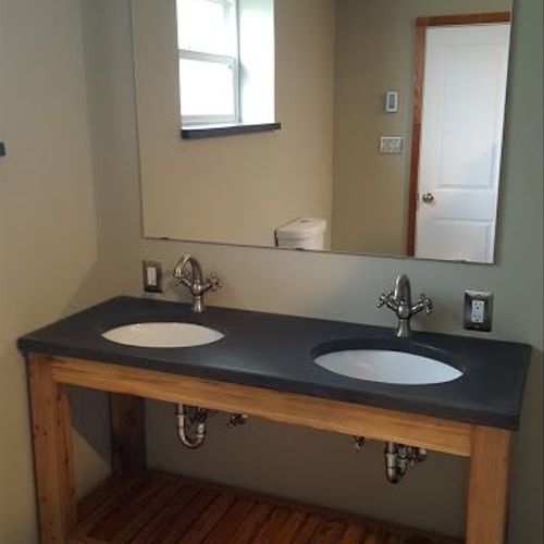 Jim refinished our bathroom in Spring of 2017. He 
