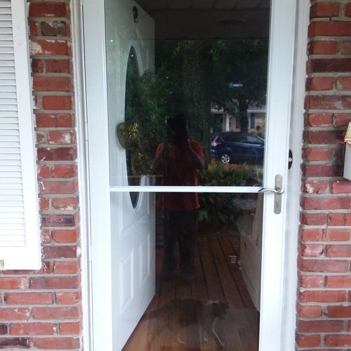 Installation of a storm door. They came equipped a