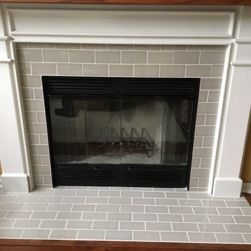 Sullivan did a beautiful job tiling our fireplace.