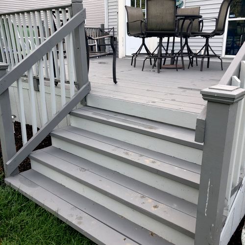 Eagle Exteriors replaced broken steps, power washe
