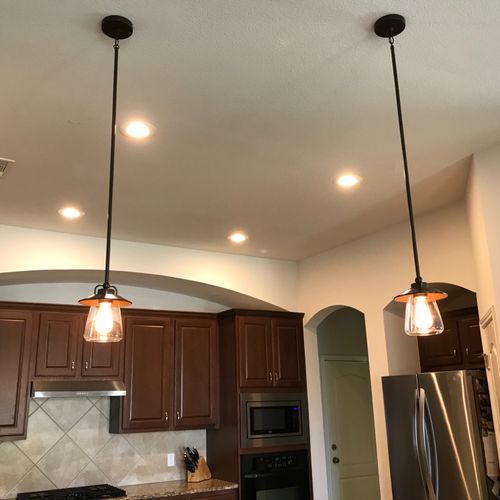 Joe did a great job installing our kitchen pendant
