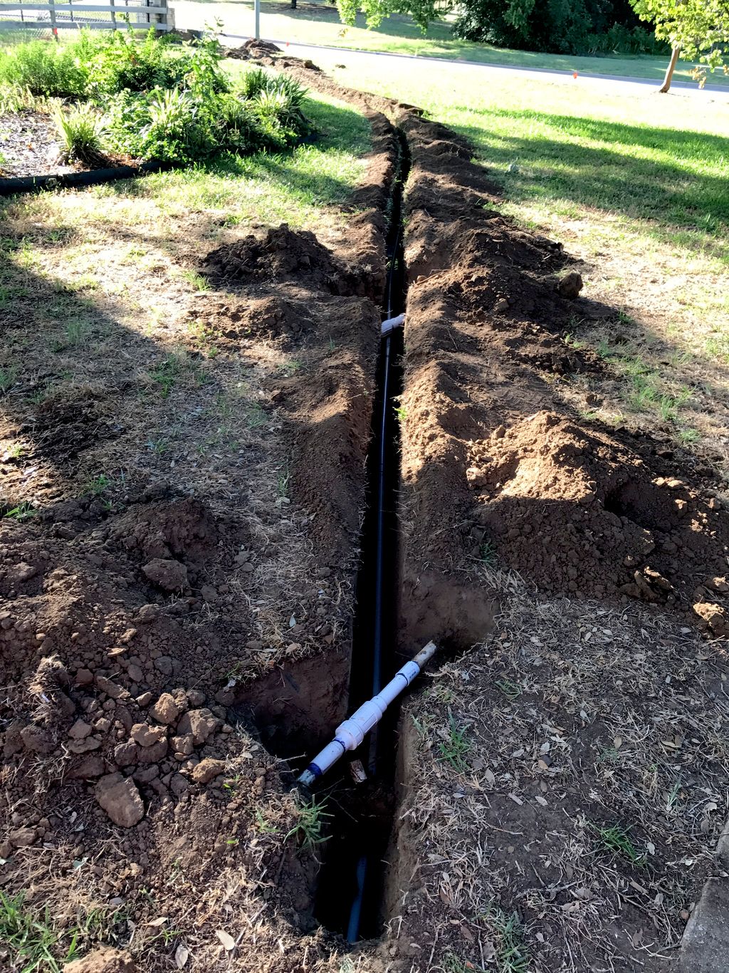 Jordon installed a new waterline from the meter to