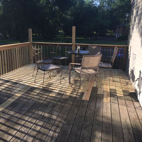 We asked for a deck addition as well as a 5x5 stai
