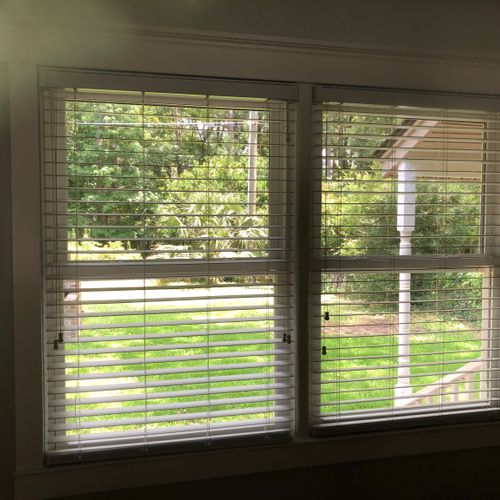 Ken and Sean hung 10 sets of blinds at my new home