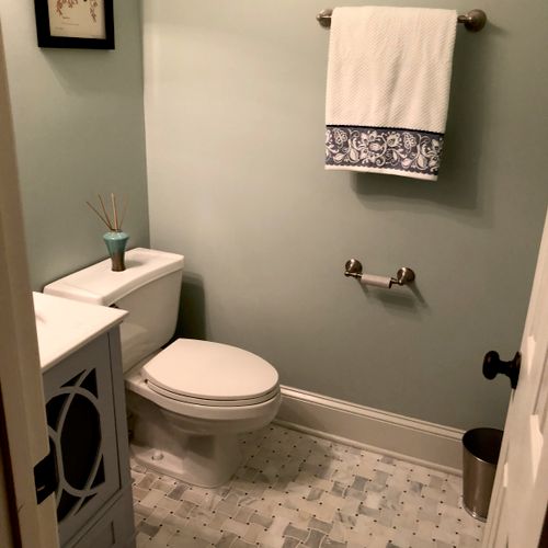 Kenneth did a great job on our 1/2 bath with putti