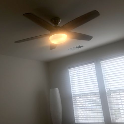 Terrence installed a fan in both of my bedrooms. H