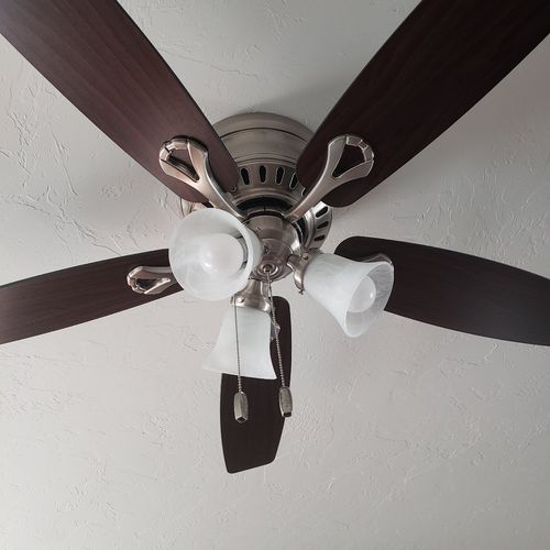 Matthew installed 2 new fans in my house to replac