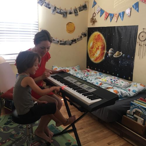 My son really enjoyed learning about playing piano