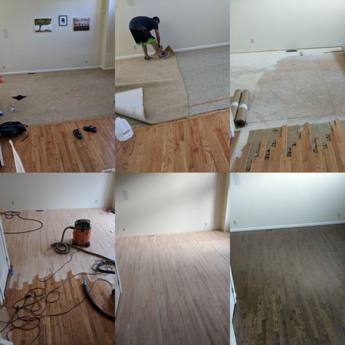 We had a mixture of red oak, carpet, tile, and lam