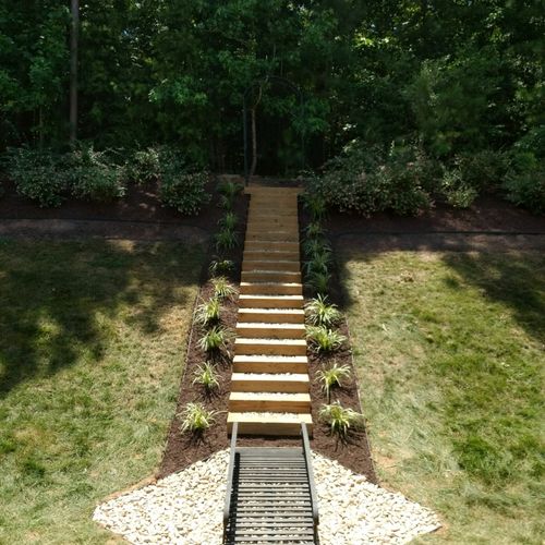We had Gibson Landscaping install steps up our bac