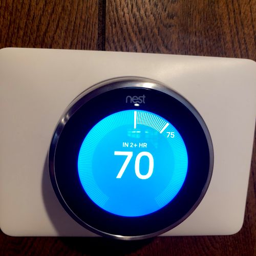 Able to help set up our nest thermostat. In and ou