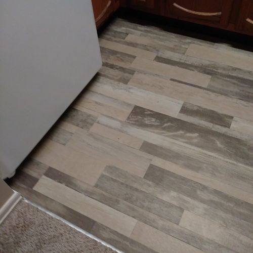 Keith put flooring in my kitchen, I have a small k