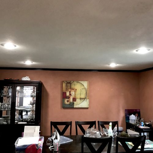 Oleg installed several can lights in our dining ro