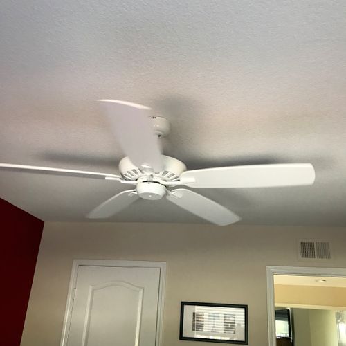 Thank you for installing my 3 ceiling fans. Greg d