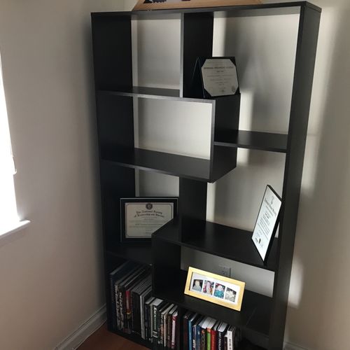 I ordered an unusual bookcase for my living room. 