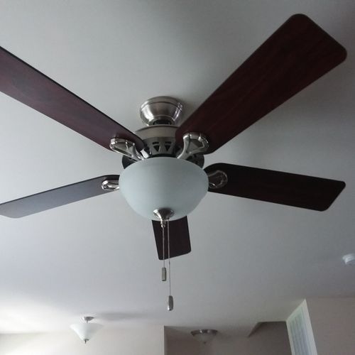 Juan installed 2 ceiling fans and I am very satisf