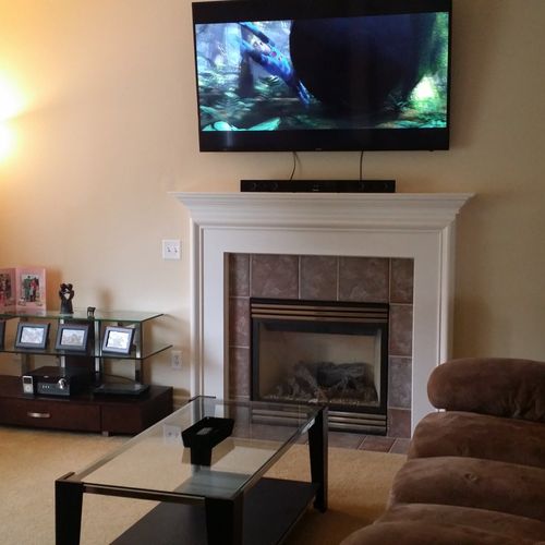 Wanted my TV mounted over the fireplace with an ou
