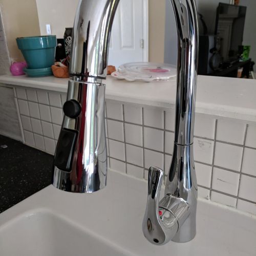Excellent work putting in my new faucet. We took t