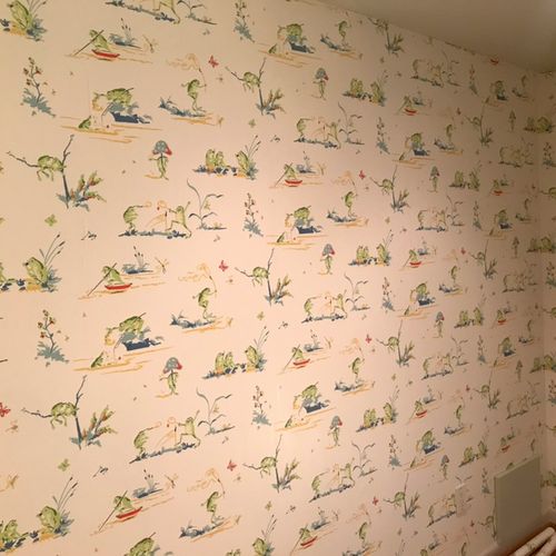 Felipe completed the wallpaper in my nursery, and 