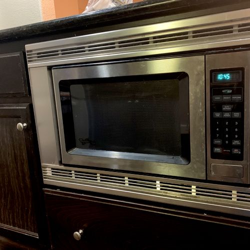 Our microwave, cooking range ignitor and hood need