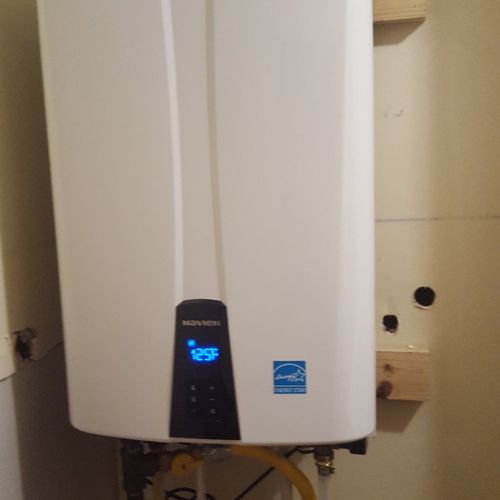 Tankless water heater install and complete new wat