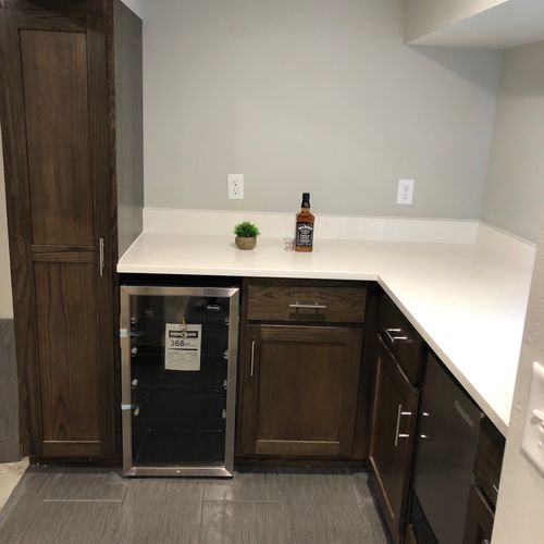 I love my  cabinets for my  bar!  The experience  
