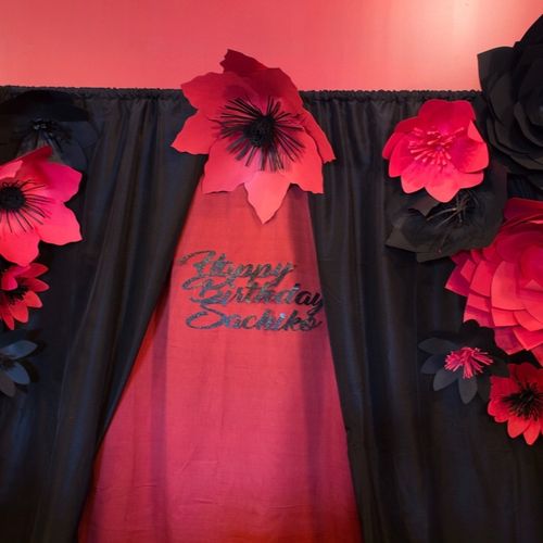 Joan designed the backdrop for my Mother's 81st Bi