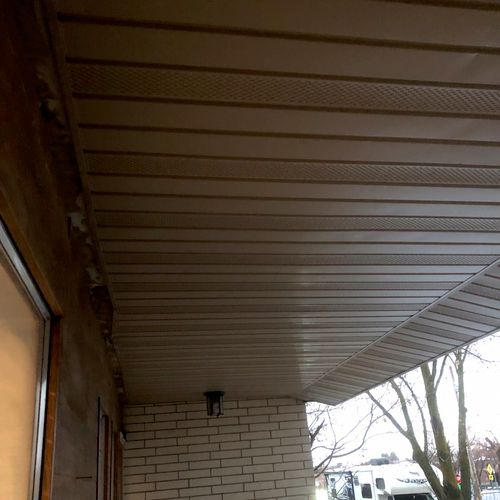 The work looks great! Soffit repair on our front p