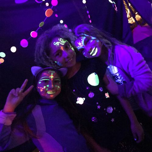We did a glow party for a my daughter’s ninth birt