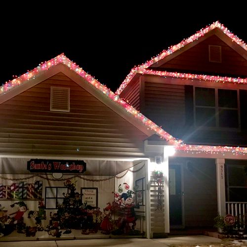 Shaun installed the exterior Christmas lights.  Th