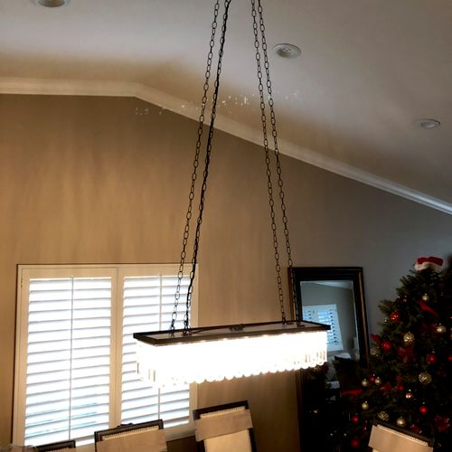Needed to have a chandelier hung and install a new