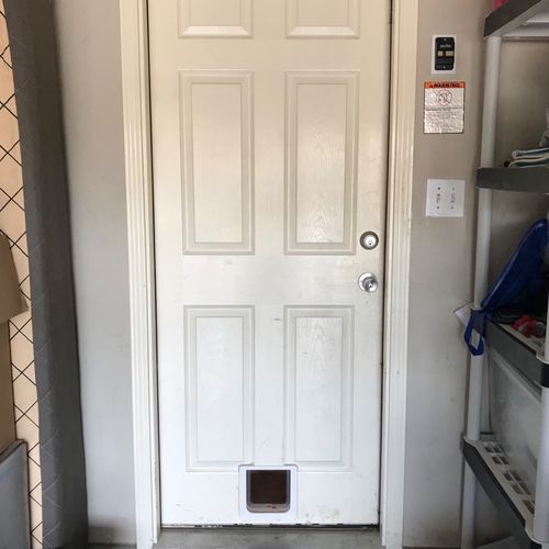 Joe came right on time to install a cat door for u