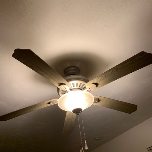 Maurice installed a new ceiling fan in my family r