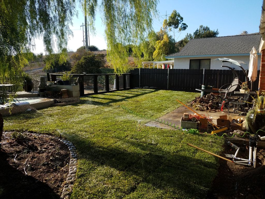 sprinkler system and sod install