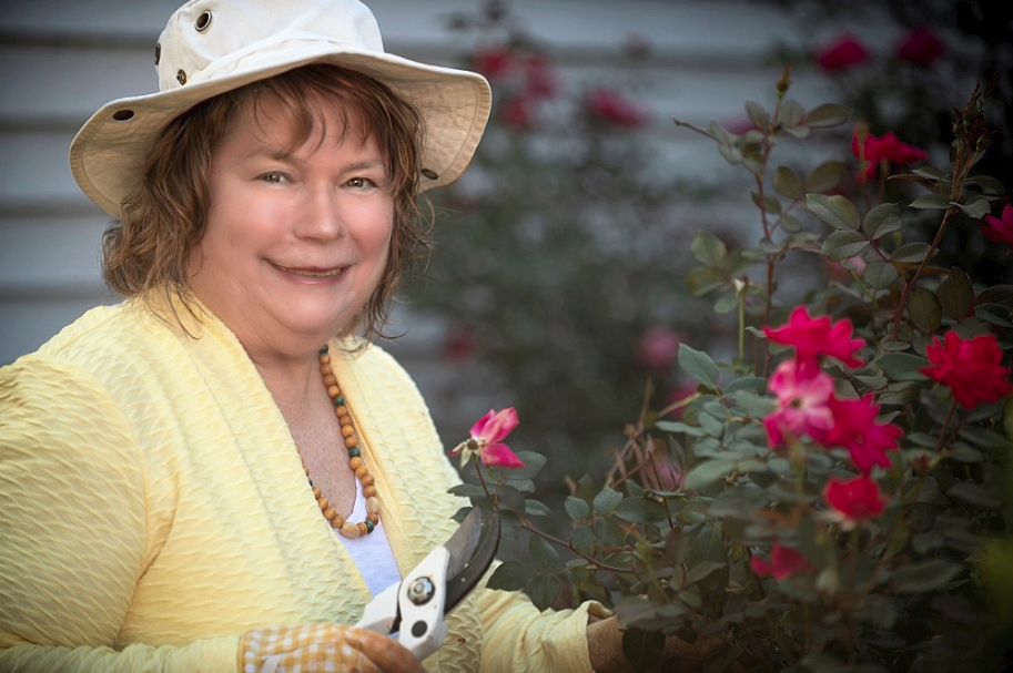 Woman in Rose Garden