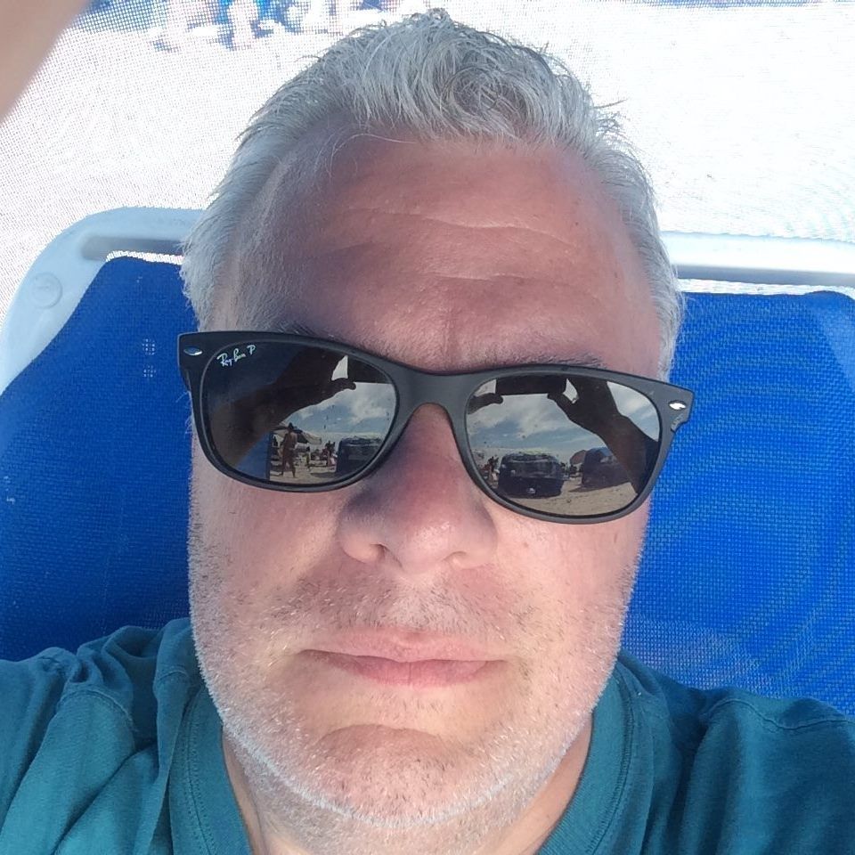 Relaxing between shows on Clearwater Beach, FL