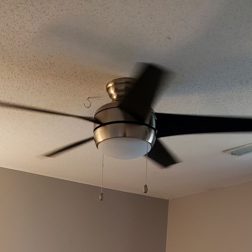 Jonathan came over and installed a ceiling fan in 