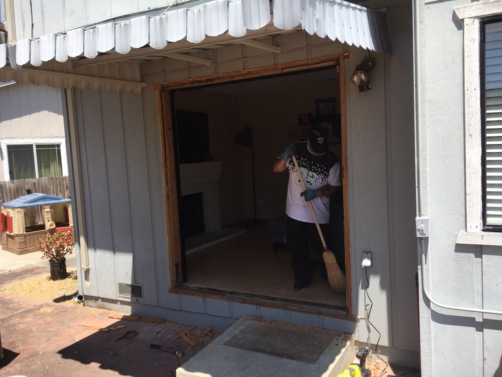 Removed old door, getting prepped for new door to 