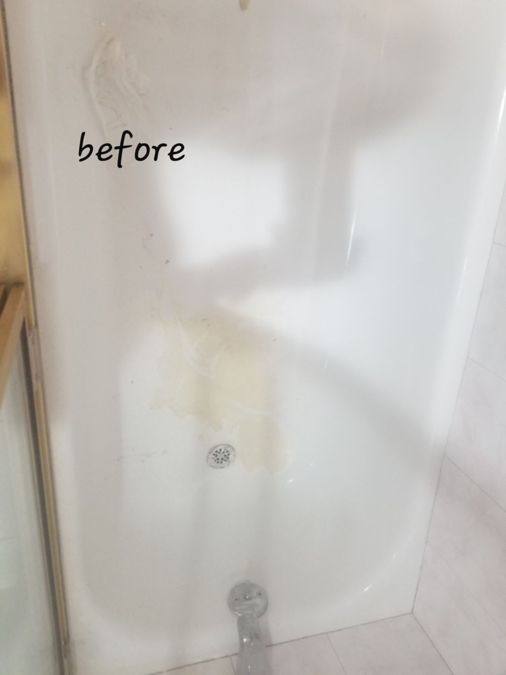 plaster in a bathtub 