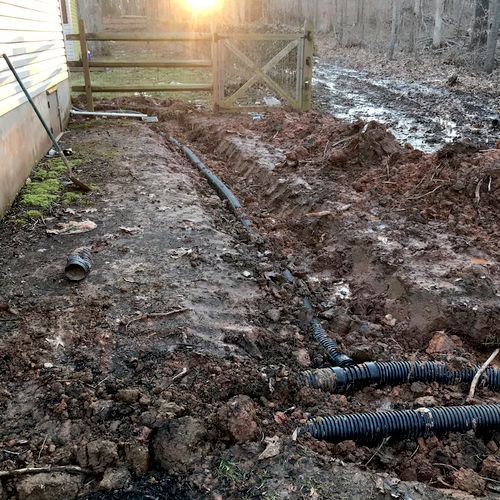 Sump pump and downspout drains