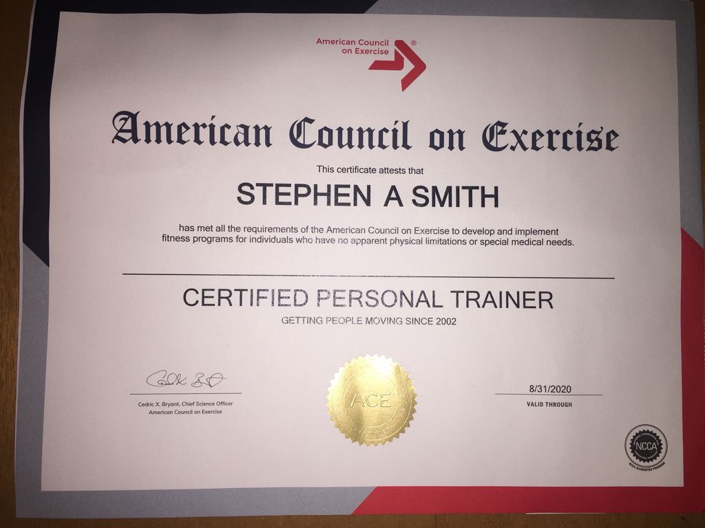 I've been a certified Personal Trainer since 2002.