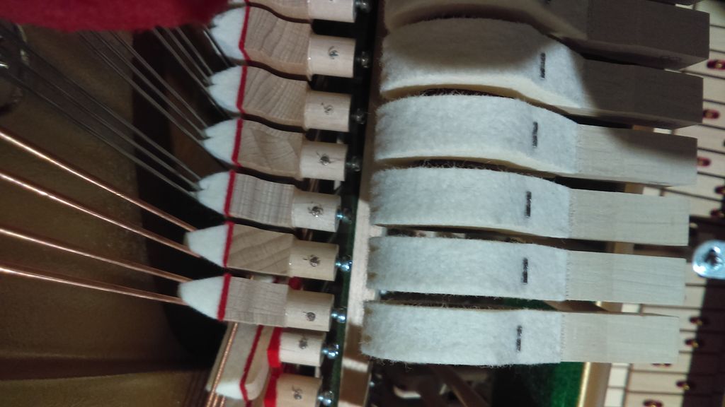 Hammers grooved on a 1 year old piano. 