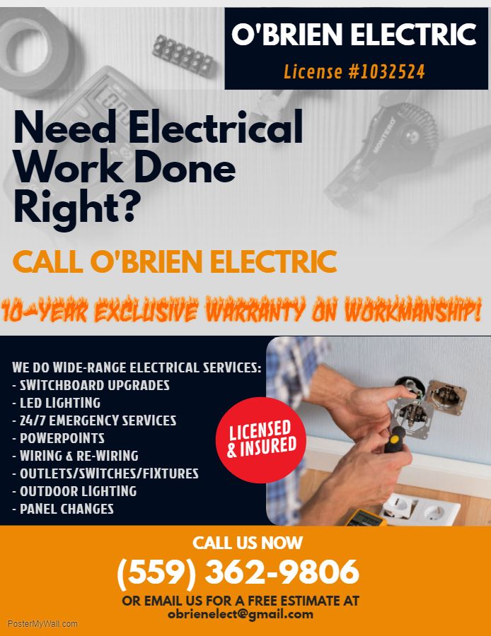 Call O'Brien Electric - the Central Valley Experts