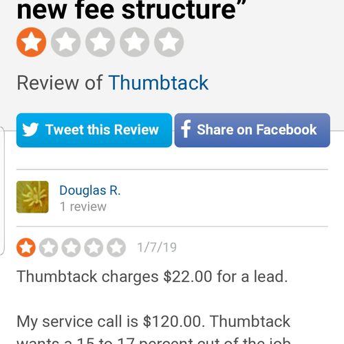 Thumbtack reviews from the people who pay them!