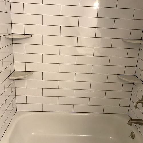 helped landlord put in a new shower