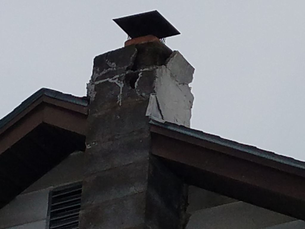 chimney block is loose a broken apart. This needs 