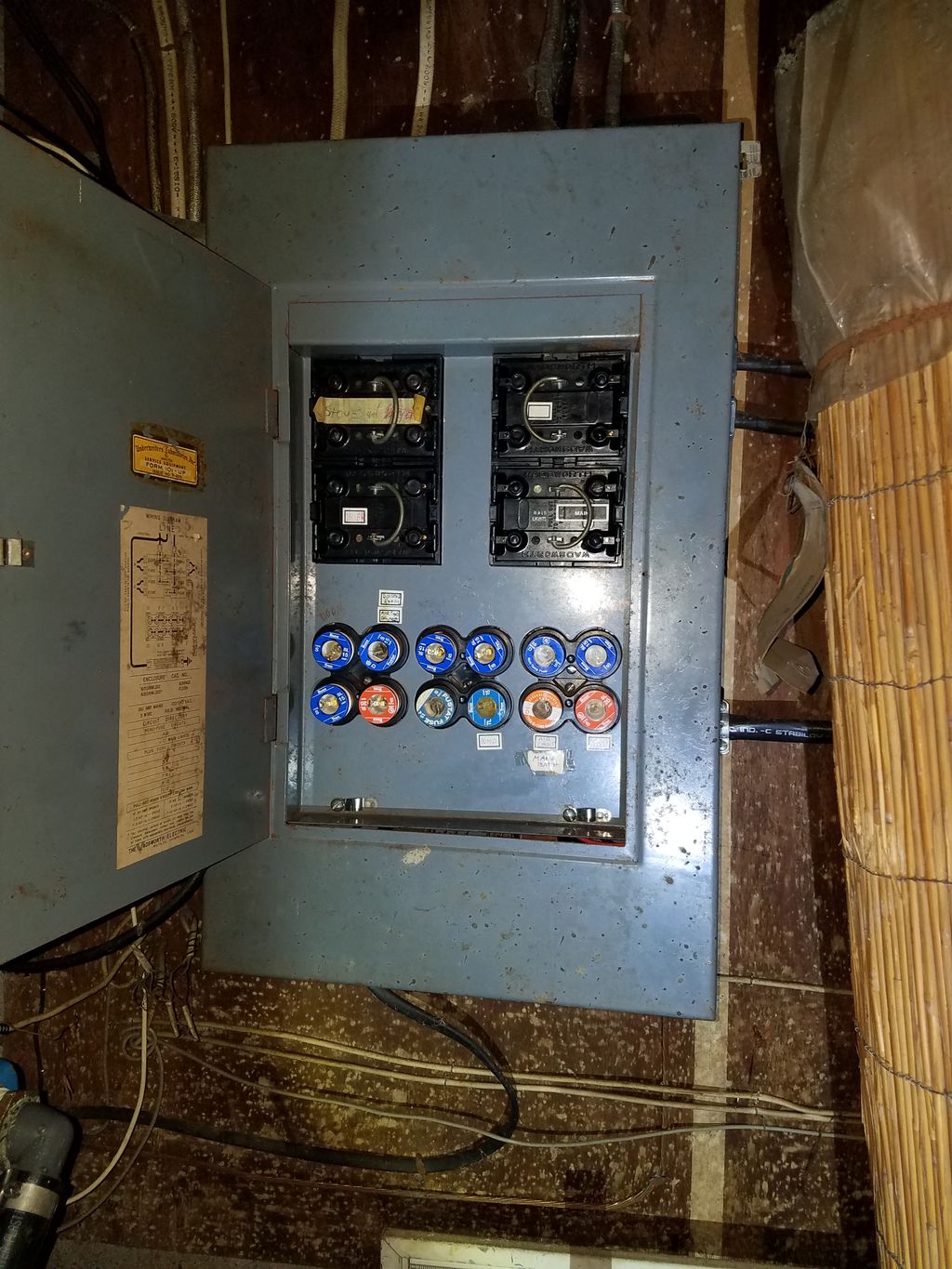 obsolete  electrical panel ...fuse box