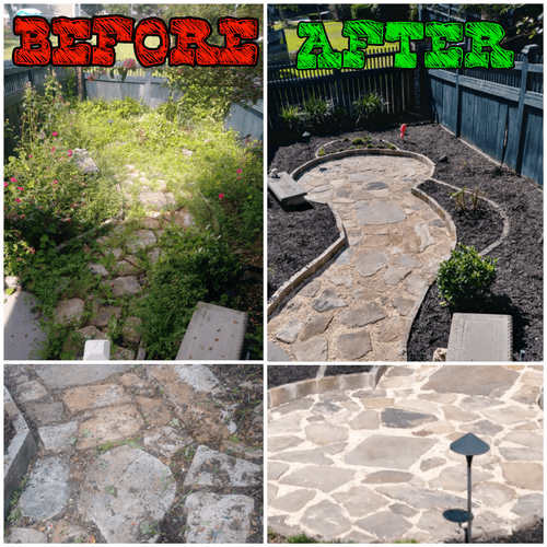 Before & After patio hardscape