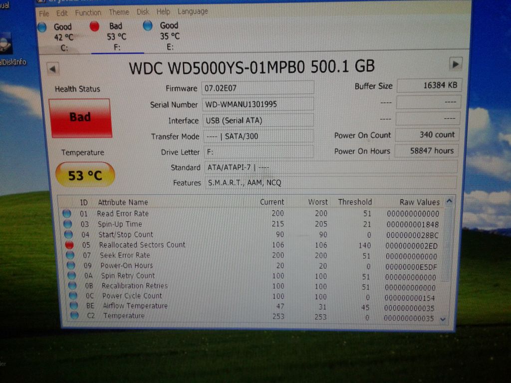 Hard drive need to be tested please to prevent dat